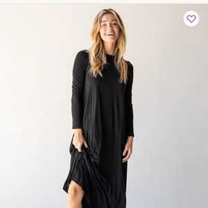 NATURAL LIFE Women’s Elegant Black Long Sleeve Dress